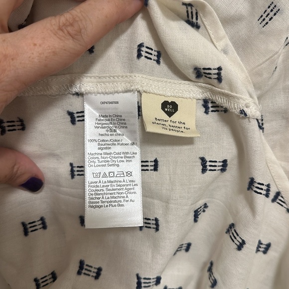 Madewell Ainslee Print Cotton Top Shirt Size XL - Picture 4 of 5